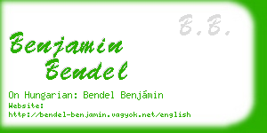 benjamin bendel business card